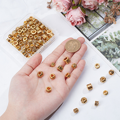 80Pcs 8 Styles Tibetan Style European Beads DIY-NB0012-43D-1