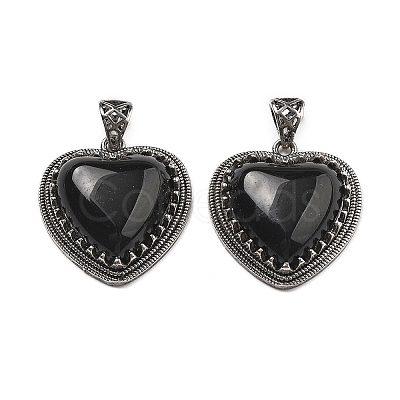 Natural Obsidian Pendants G-A095-01AS-08-1