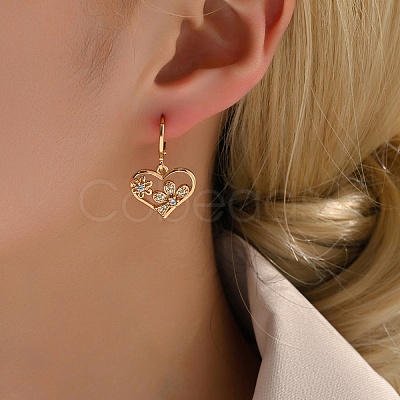 Fashionable Fringed Heart Tassel Brass Hoop Earrings IJ9645-1