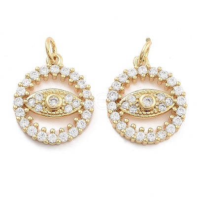 Brass Pave Cubic Zirconia Pendants KK-U009-10C-G-1