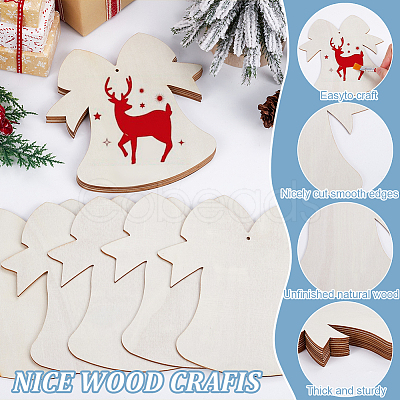 Unfinished 1 Set Wood Pendant Decoration WOOD-SP0001-31I-1