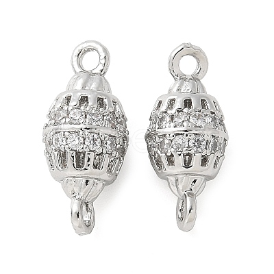 Brass Micro Pave Cubic Zirconia Connector Charms KK-U056-25P-1