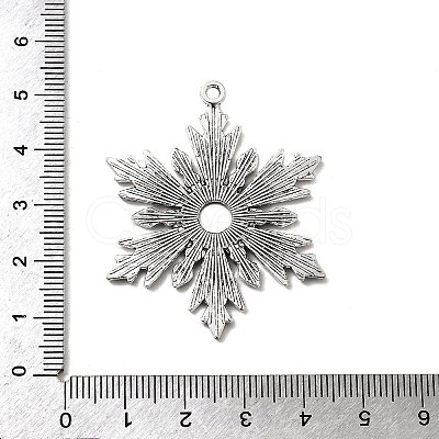 Snowflake Tibetan Style Alloy Pendant Cabochon Open Back Settings TIBEP-S295-62AS-RS-1