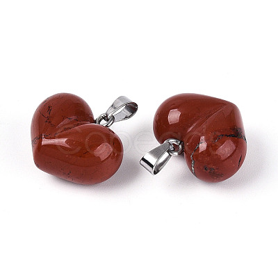 Natural Red Jasper Chunky Pendants G-T143-19I-1