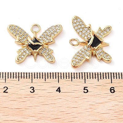 Rack Plating Brass Micro Pave Cubic Zirconia Pendants KK-M280-13G-02-1