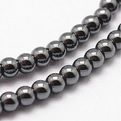 Grade AA Magnetic Synthetic Hematite Bead Strands G-P209-04-3mm-1