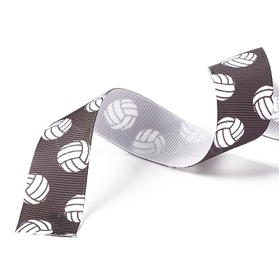 Single Face Volleyball Printed Polyester Grosgrain Ribbons SRIB-P019-01-1