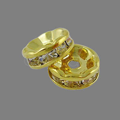 Brass Rhinestone Spacer Beads X-RB-A014-Z10mm-01G-1