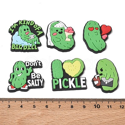 Cucumber & Pickle Theme PVC Plastic Cabochons PL-CBABCB6-02-1