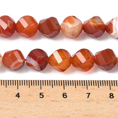 Natural Red Banded Agate Beads Strands G-C267-B11-1