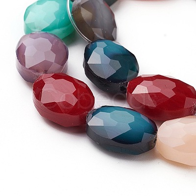 Pearl Luster Plated Glass Bead Strands X-EGLA-E037-PL08-1
