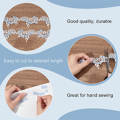4.75~5 Yards Polyester Embroidery Lace Trim OCOR-FG0001-99B-1