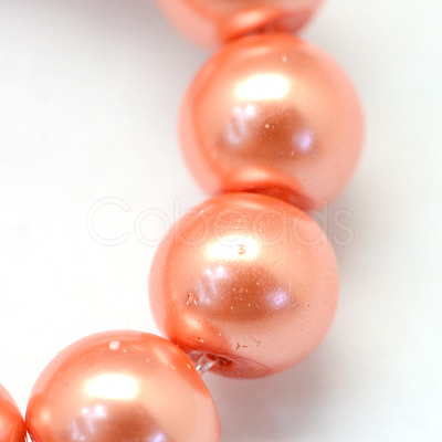 Baking Paint Pearlized Glass Pearl Round Bead Strands HY-Q003-6mm-77-1