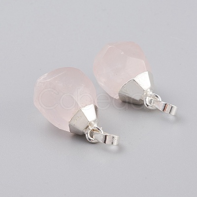 Natural Rose Quartz Pendants G-G845-07S-11-1