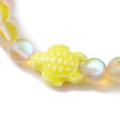 8mm Round Dyed Synthetic Moonstone Beaded Stretch Bracelets BJEW-JB10308-04-1