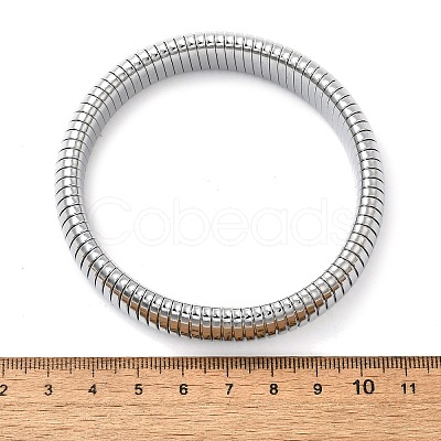 304 Stainless Steel Stretch Bracelets for Women Men BJEW-A031-02A-P-1