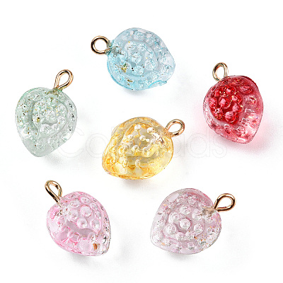 Transparent Spray Painted Glass Pendants GLAA-CJC0014-01-1