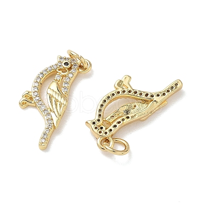 Brass Micro Pave Clear Cubic Zirconia Pendants KK-T085-21A-G-1