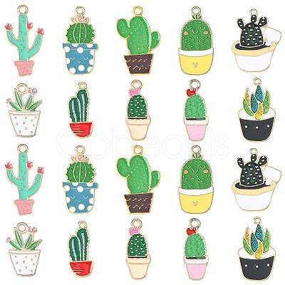 30Pcs 10 Styles Alloy Pendants ENAM-CJ0003-01-1