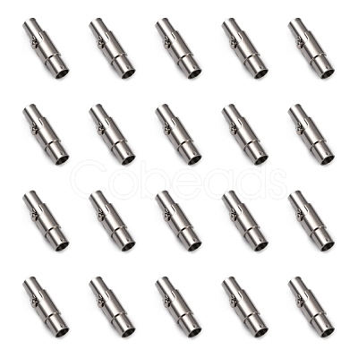 Tarnish Resistant Smooth 304 Stainless Steel Locking Tube Magnetic Clasps STAS-H019-5-1