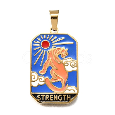 Tarot 304 Stainless Steel Enamel Pendants STAS-M119-09Q-G-1