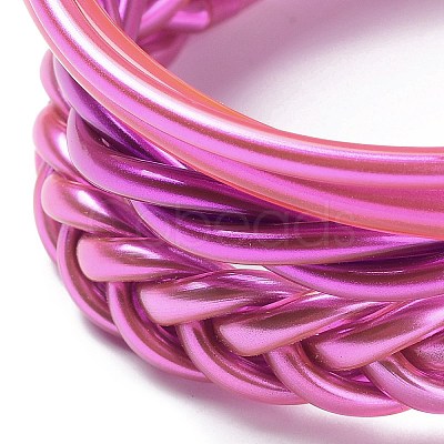 4Pcs 4 Style Plastic Cord Braided Jelly Stretch Bracelets Set BJEW-R313-02D-1