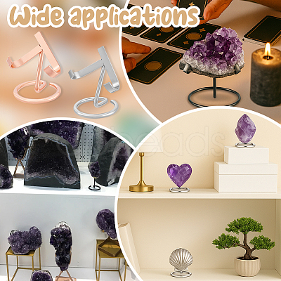 3Pcs 3 Styles Iron Raw Stone Display Holder ODIS-PH0009-13-1