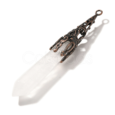 Natural Quartz Crystal Pointed Big Pendants G-P560-02R-01-1