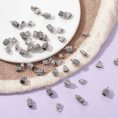 120Pcs 6 Styles Tibetan Style Alloy Cord Ends TIBE-CJ0001-29-1