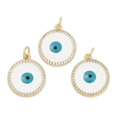 Brass Micro Pave Cubic Zirconia Pendants KK-G522-27G-1