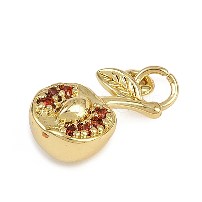 Brass Micro Pave Cubic Zirconia Pendants KK-D409-24G-1