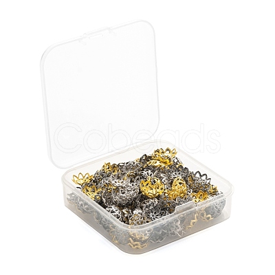 300Pcs 3 Style Iron Fancy Bead Caps IFIN-FS0001-07-1