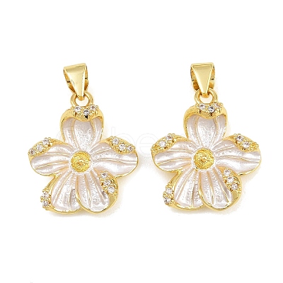 Brass Micro Clear Cubic Zirconia Peg Bails Pin Pendants KK-CBA6A75-52B-G-1