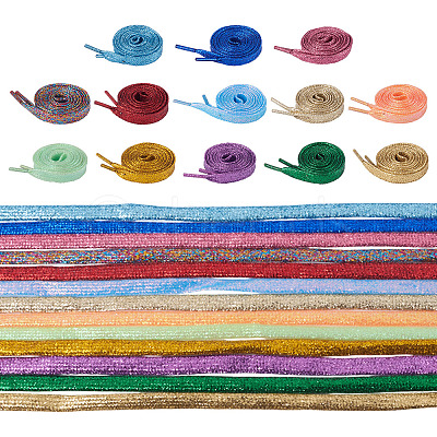 13 Pairs 13 Colors Polyester Cord Shoelace AJEW-TA0002-48-1
