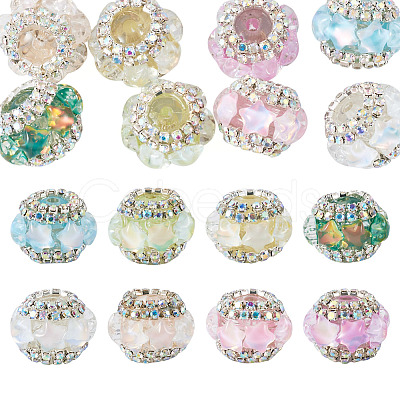 8Pcs 8 Colors Acrylic Rhinestone Rondelle Beads OACR-TA0004-99-1
