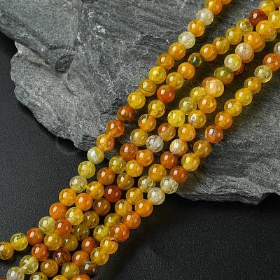 Dyed Natural Dragon Veins Agate Beads Strands X-G-C068-6mm-15-1