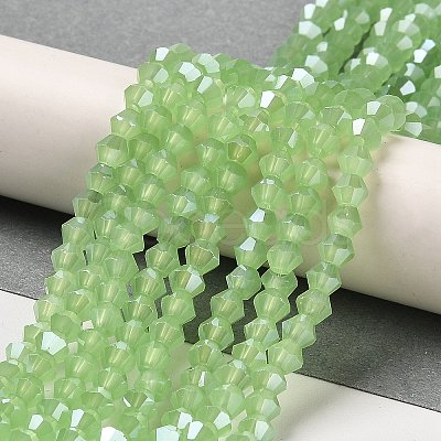 Imitation Jade Electroplate Glass Beads Strands GLAA-F029-J4mm-C01-1