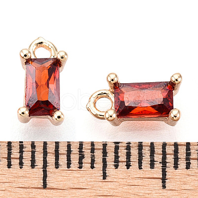 Brass Cubic Zirconia Charms X1-KK-S350-367O-1