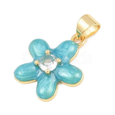 Brass Micro Pave Clear Cubic Zirconia Pendants KK-C170-26G-07-1