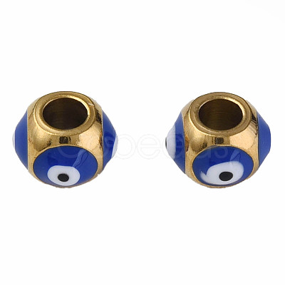 201 Stainless Steel Enamel Beads STAS-N087-59-03G-1