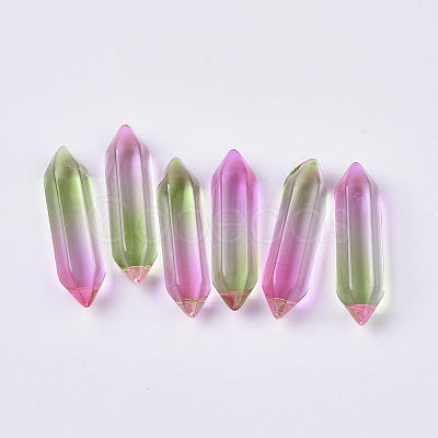 Two Tone Glass Double Terminated Point Beads GLAA-S167-12L-1
