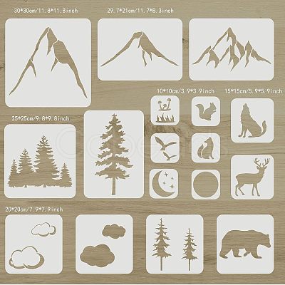 Plastic Drawing Painting Stencils Templates DIY-WH0172-691-1