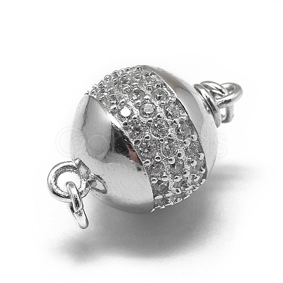 Rhodium Plated 925 Sterling Silver Box Clasps STER-L057-008C-1