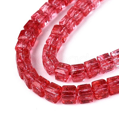 Crackle Transparent Glass Beads Strands GLAA-N062-4mm-13-1
