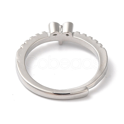Rack Plating Brass Clear Cubic Zirconia Constellation Adjustable Rings for Women RJEW-S407-08P-06-1