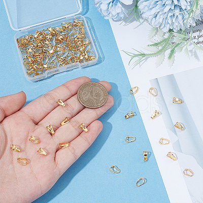 120Pcs Brass Snap on Bails KK-UN0005-58G-1