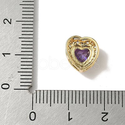 Brass Micro Pave Cubic Zirconia Beads KK-I276-46G-02-1