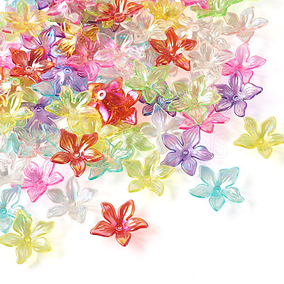 80Pcs 8 Colors Acrylic Bead Caps MACR-TA0002-01-1