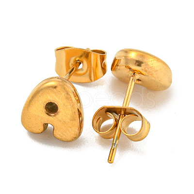 Chunk Letter 304 Stainless Steel Stud Earrings for Women LS-EJEW-G386-01A-G-1