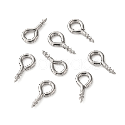 Non-Tarnish 304 Stainless Steel Screw Eye Pin Peg Bails X-STAS-K171-52P-8x4mm-1